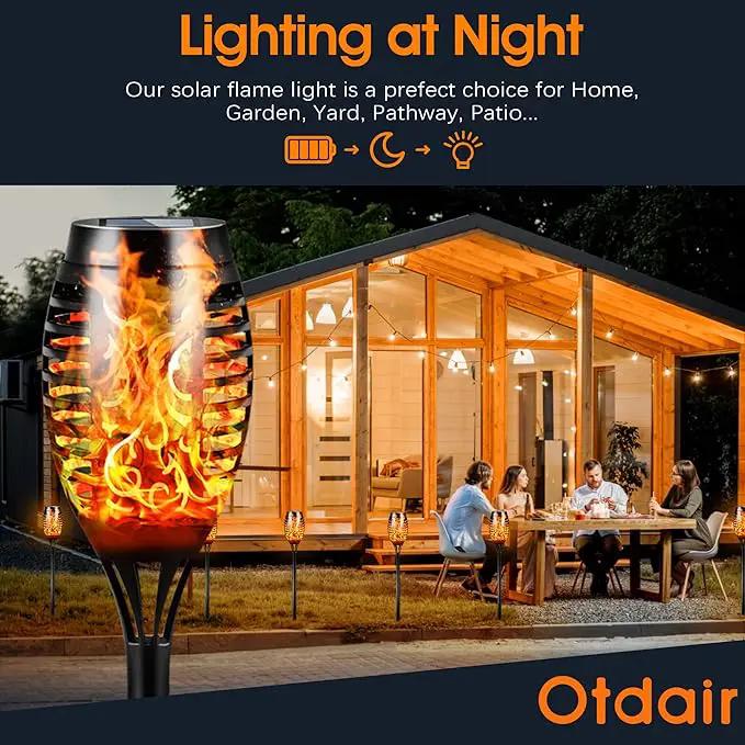 Otdair Solar Outdoor Lights, 16 Pack 12LED Solar Tiki Torches with Flickering Flame, IP65 Waterproof Mini Solar Torch Lights Auto On/Off for Garden, Patio, Yard, Pathway by GreenHaven Gardens