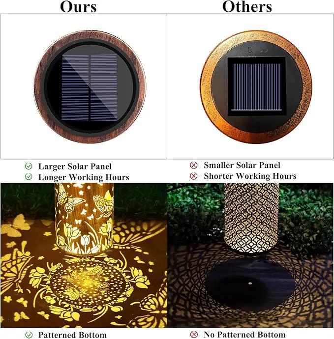 Toodour Solar Lantern Outdoor, Butterfly Gifts for Mom Grandma Women Hanging Solar Outdoor Lights Waterproof, Hollow Out Retro Metal Butterfly Lights for Patio, Balcony, Walkway, Yard Decorations by GreenHaven Gardens