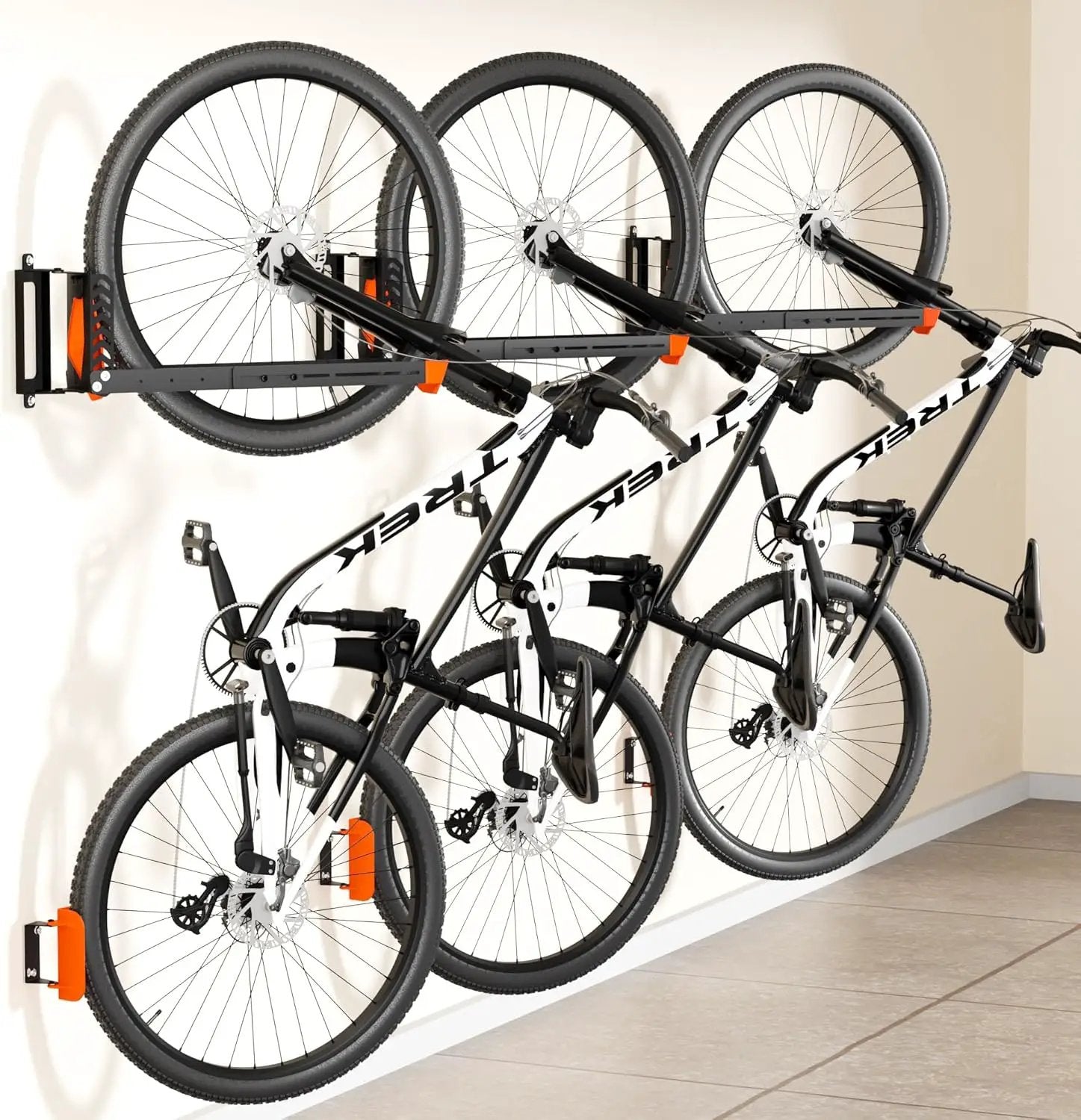 3-Pack Swivel Bike Rack Wall Mount, Bike Hangers for Garage, Space-Saving Vertical Bike Holder, Holds up to 77 lbs, Bicycle Wall Hanger Storage, No Heavy Lifting Required Indoor Hanging Bike Rack by GreenHaven Gardens