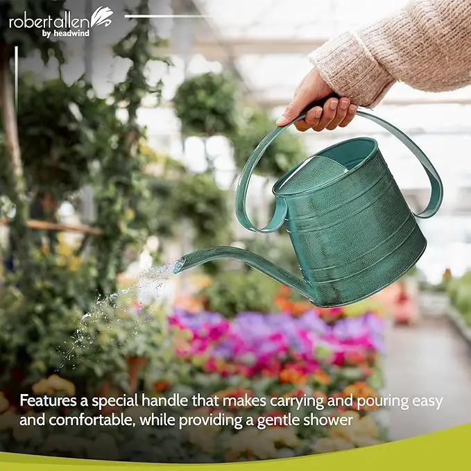 ROBERT ALLEN MPT01505 Danbury Metal Watering Can, Surf Light Blue by GreenHaven Gardens
