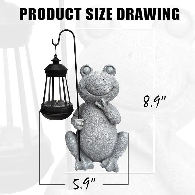 Frog Solar Garden Statues,Resin Frog Figurine Decorations with Solar Lights Lantern, Outdoor Frog Garden Decor Art for Lawn,Yard, Unique Housewarming Gift for Garden Home by GreenHaven Gardens