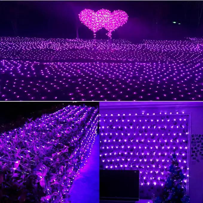 BrizLabs Christmas Net Lights, 11.8ft x 4.9ft 360 LED Christmas Bush Lights with Remote & Timer, 8 Modes Purple Mesh Lights Connectable Christmas Lights Outdoor for Christmas Bush Tree Yard Garden by GreenHaven Gardens