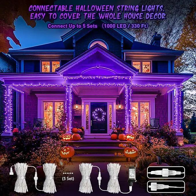 JMEXSUSS Purple Christmas Lights Indoor Outdoor Clear Wire, 66ft 200 LED Purple Lights for Christmas Tree, 8 Modes Purple String Lights Plug in for Christmas Bedroom Garden Party Xmas Decorations by GreenHaven Gardens