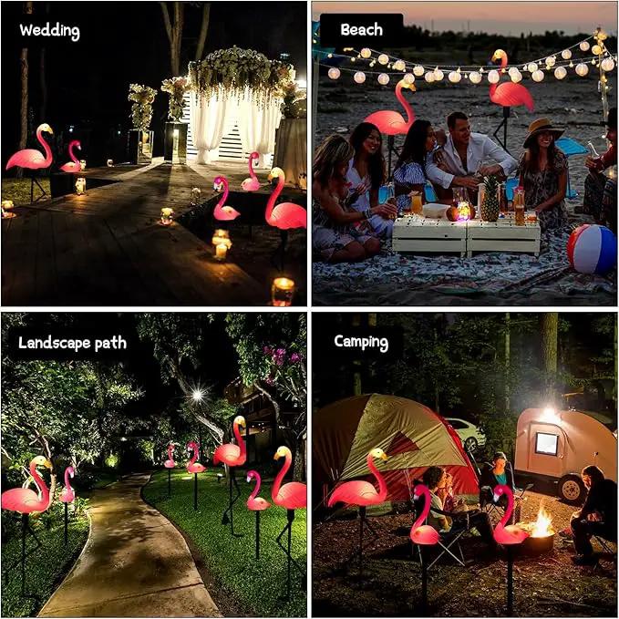 9 Pcs Flamingo Solar Lights LED Flamingo Stake Lights Waterproof Flamingo Lights for Outdoor Pink Yard Lawn Garden Ornaments Patio Pond Ground Backyard Decor Pathway Outside Decorations by GreenHaven Gardens