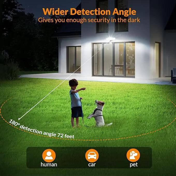 LEPOWER 1600LM LED Solar Security Lights Motion Outdoor, Motion Sensor Light, 5500K White Light, IP65 Waterproof Outdoor Flood Solar Light with 3 Adjustable Head for Yard, Garage（White） by GreenHaven Gardens
