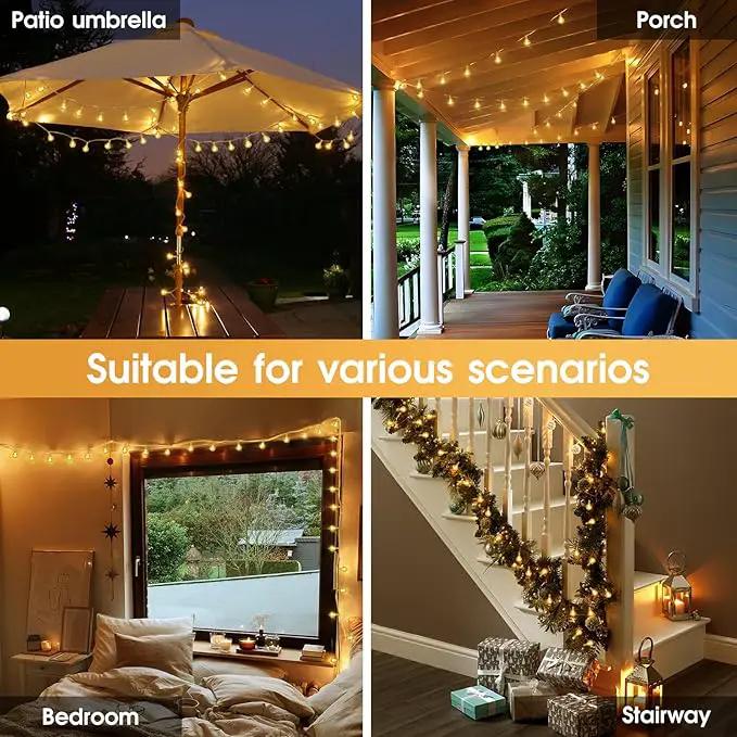 45.9ft 140LED Globe String Lights Outdoor,Crystal Fairy Light IP44 Waterproof Outdoor Hanging Decorative Lights for Home Tent Patio Garden Party Wedding Decor by GreenHaven Gardens