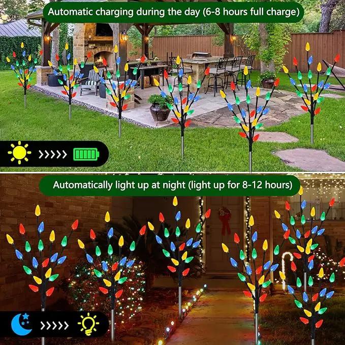 Upgraded 6 Packs 120 LED C6 Solar Christmas Lights, Outdoor Christmas Decorations Yard Lights, 8 Modes Waterproof Christmas Pathway Lights for Christmas Decorations Outdoor Yard Patio Cemetery Grave by GreenHaven Gardens