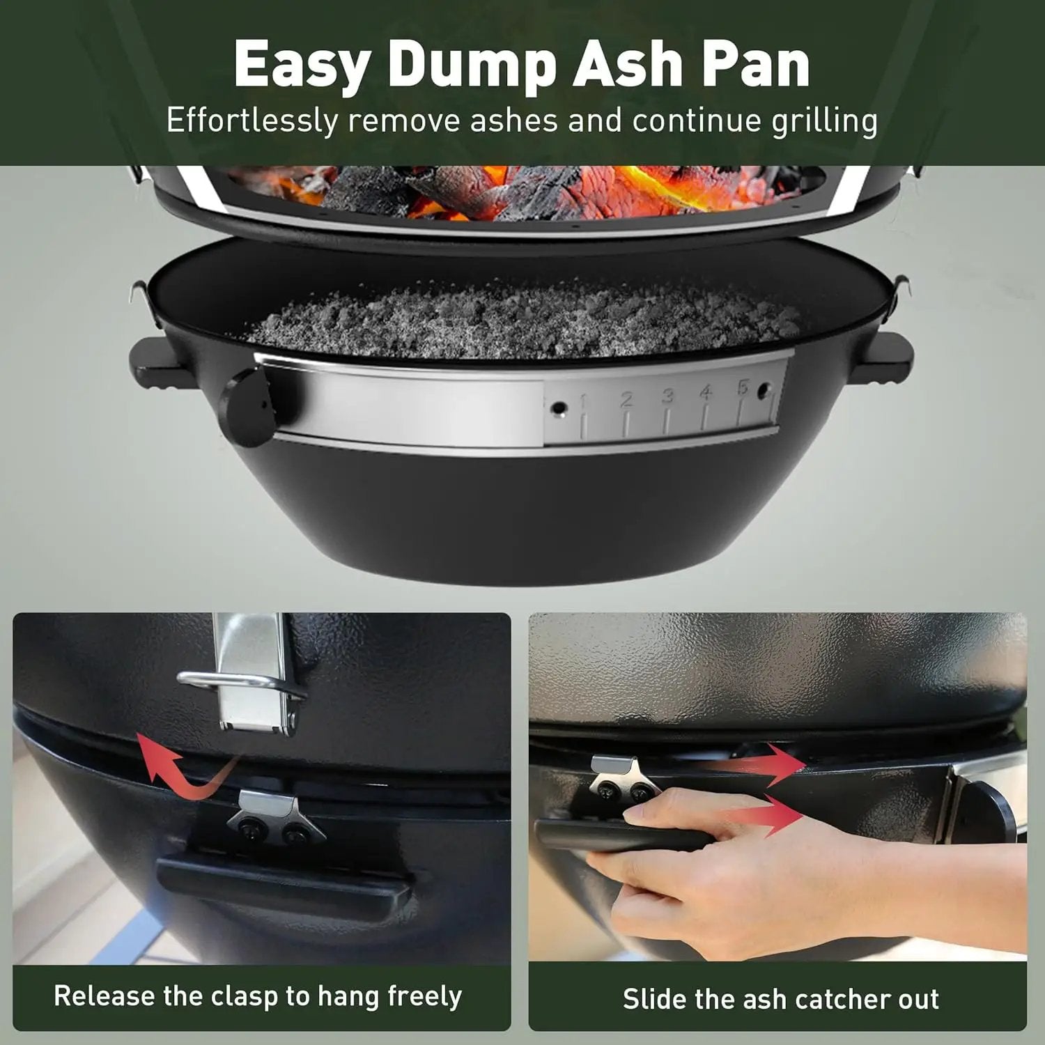 Brand-Man RODEO Steel Kamado Charcoal Grill & Smoker - 22" Cast Iron Grates, Grilling Basket, Large Prep Table Cart, Ideal for Outdoor Cooking by GreenHaven Gardens