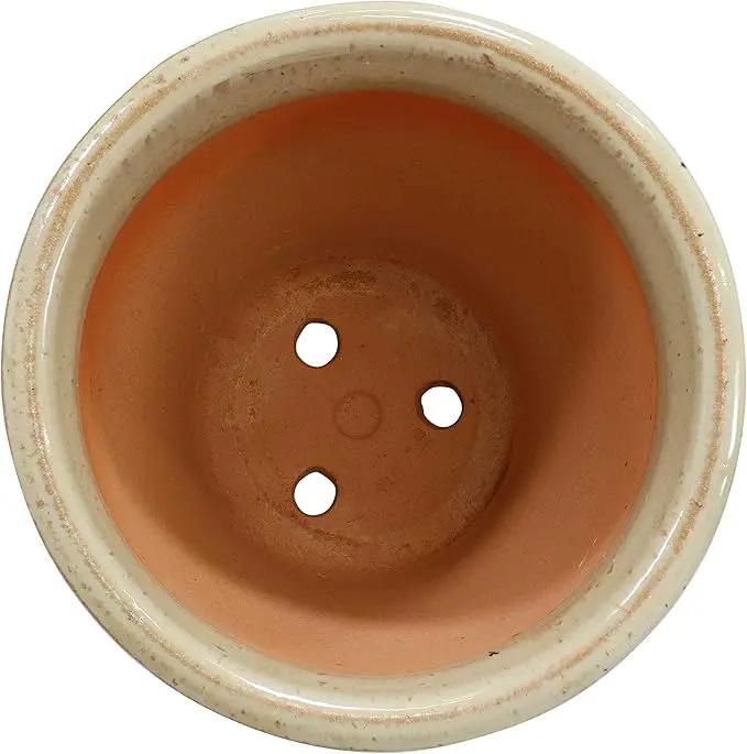 Sunnydaze Studio Large Ceramic Plant Pot - Round Outdoor Glazed Ceramic Planter Pot with Drainage - Seafoam - 14.5" by GreenHaven Gardens