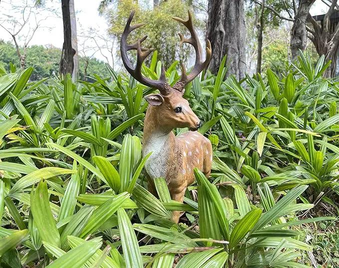 XTAPAN Resin Sika Standing Deer Statue Garden Animals Decorations Outdoor Sculpture Yard Art Decor Lawn Ornaments Clearance Patio Decoration Figurine Christmas Home Decorations by GreenHaven Gardens