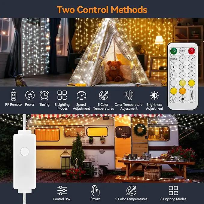 HOUHUI Fairy Lights Plug in Outdoor, 100Ft 2700K-6500K White Christmas Fairy Light IP67 Waterproof with Remote, 8 Modes, Warm-Cool White LED Fairy Twinkle Lights for Bedroom Garden Trees Party Decor by GreenHaven Gardens