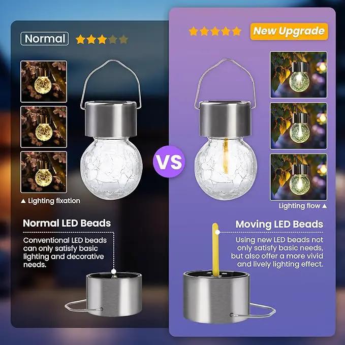 Hanging Solar Lights Outdoor,New Upgraded Moving Led Beads,Solar Powered Waterproof Lighting,12 Pack Hanging Globe Solar Lights for Garden Yard Patio Fence Christmas Decoration (Warm White) by GreenHaven Gardens