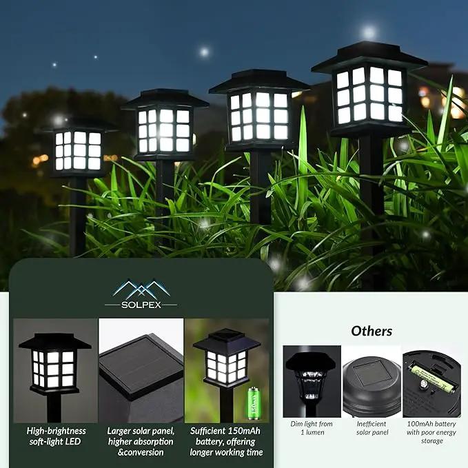 SOLPEX Solar Outdoor Lights,12 Pack Solar Path Lights, Solar Walkway Lights Outdoor, Solar Garden Lights, Solar Pathway Lights Outdoor Waterproof for Garden, Yard, Landscape and Driveway(Cold White) by GreenHaven Gardens