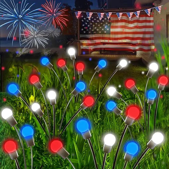 Albelt 2024 6pack Solar American Flag Lights - Solar Firefly Lights Outdoor 36LED Waterproof of The United States for Memory Day, Independence Day, National Day Decoration (Red+White+Blue) by GreenHaven Gardens