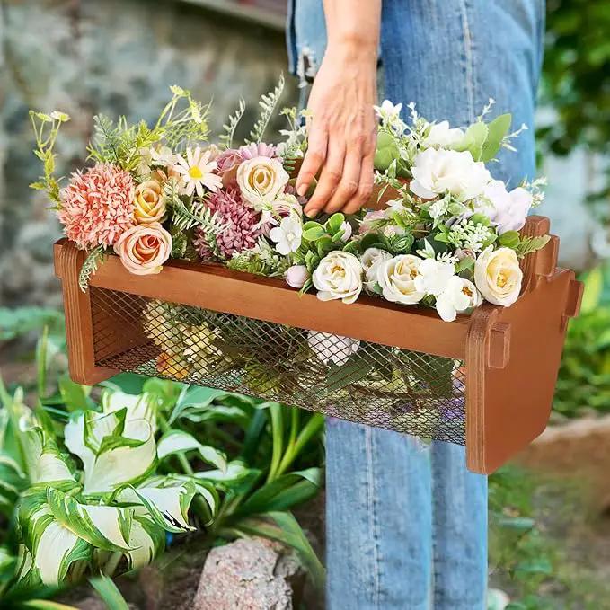 Garden Harvest Basket Mesh Storage with Handle Versatile Gardening Fruits Vegetables Gathering Basket Garden Supply Gardener Gift Spring for Washing Holding(Brown,13.4in) by GreenHaven Gardens