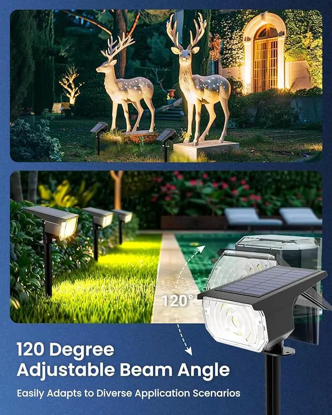 Solar Spot Lights Outdoor Waterproof IP67, 6 Lighting Modes 60 LED, Landscape Spotlights for Tree Yard Garden House Driveway Pathway（4 Pack） by GreenHaven Gardens