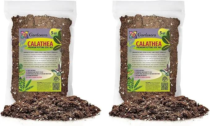 Calathea Plant Potting Soil - All-Natural Blend for Thriving Calathea Plants - Boosts Root Health and Distinctive Foliage - 10 Quart by GreenHaven Gardens
