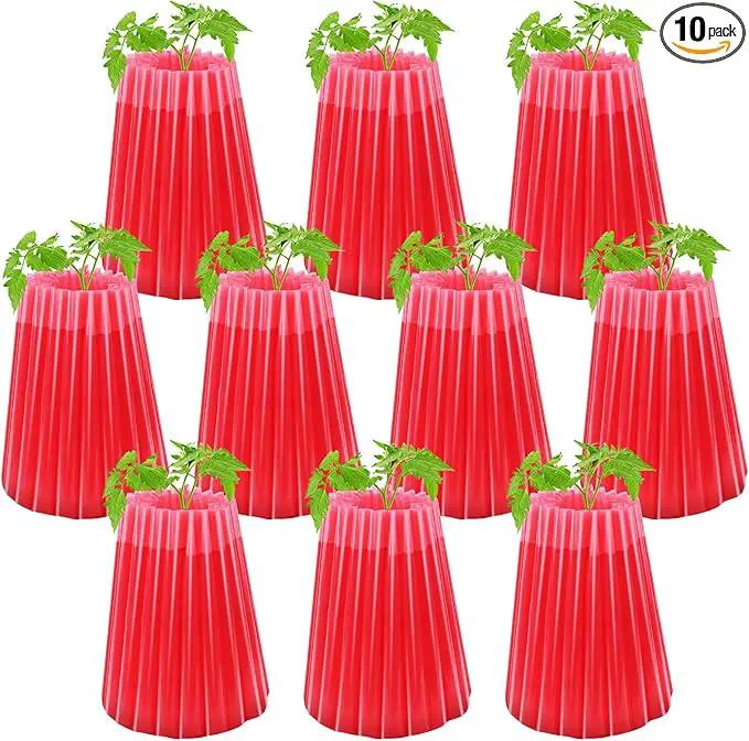 MJZ 10 Pack Walls of Water Plant Protectors, 18.3 x 18.3 Inch Reusable Wall of Water for Tomato Plants, Early Season Insulated Plant Protector Freeze Protection, Plant Covers for Winter Cold Weather by GreenHaven Gardens