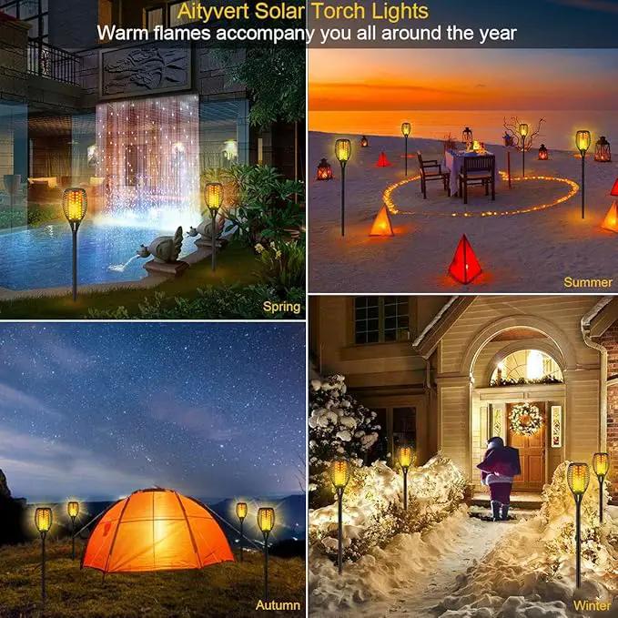 Aityvert Solar Lights, 43" Flickering Flames Torch Lights Outdoor Waterproof Landscape Decoration Lighting Dusk to Dawn Auto On/Off Security Flame Lights for Yard Garden Pathway Driveway (4 Pack) by GreenHaven Gardens