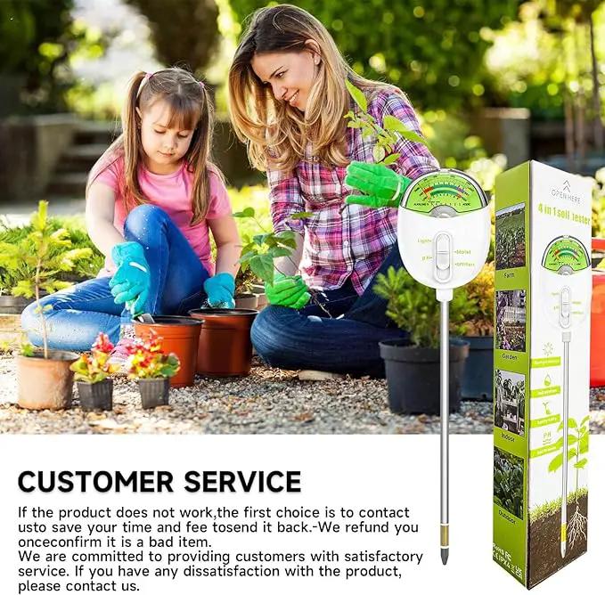 4-in-1 Plant Soil Tester with pH, Moisture, Fertility & Light Meter, Rotatable Dial Soil Test Kit, No Battery Required for Garden, Lawn, Farm, Indoor & Outdoor Plants, White by GreenHaven Gardens