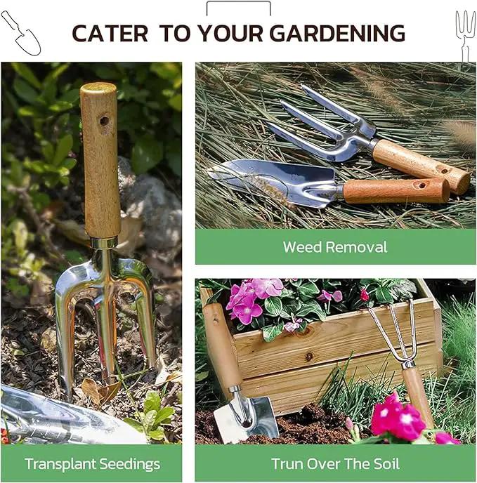 Gardening Tools 9-Piece Heavy Duty Gardening Hand Tools with Fashion and Durable Garden Tools Organizer Handbag,Rust-Proof Garden Tool Set, Ideal Gardening Gifts for Women by GreenHaven Gardens
