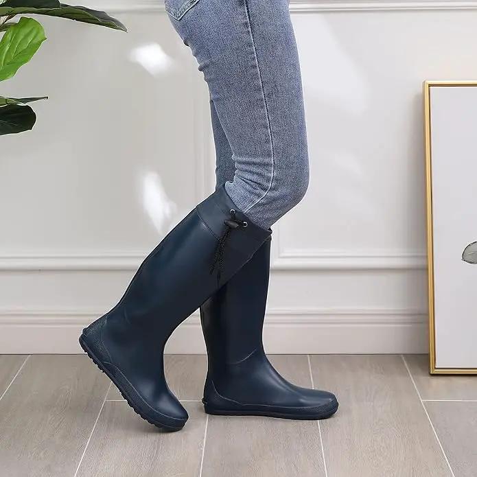 Asgard Packable Tall Rain Boots for Women Waterproof Rubber Garden Boots Ultra Lightweight Flat Mud Boots- NOT FOR WIDE CALF by GreenHaven Gardens