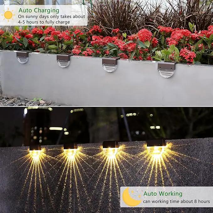Solar Deck Lights, 6 Pack Waterproof LED Solar Lights Outdoor, Solar Step Lights Solar Fence Lights, Solar Lights for Outside, Garden, Patio, Stairs,Yard,10 Lumens, Warm White/Color Changing Lighting by GreenHaven Gardens