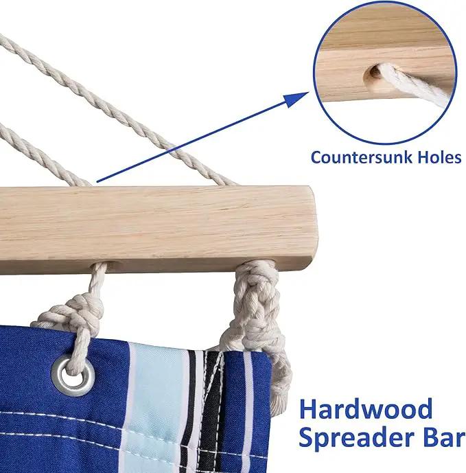 SUNCREAT Two Person Hammock with Stand Heavy Duty, Free Standing Hammocks Outdoors for 2 Person, Max 475lbs Capacity, Blue Stripes by GreenHaven Gardens
