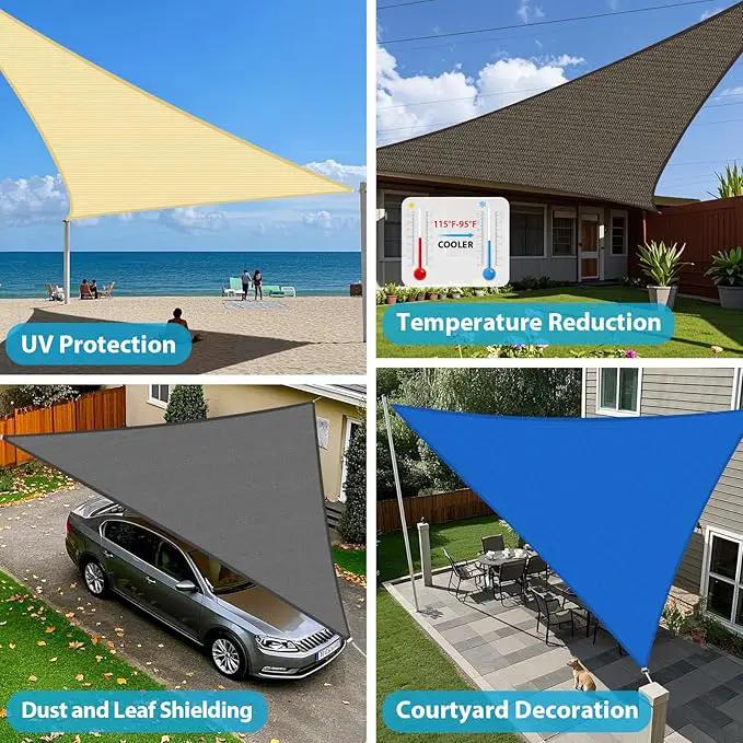 Amagenix Sun Shade Sail 5'X5'X5' Curved Edge Outdoor Shade Canopy Dark Grey Breathable 95% UV Block Shade Cloth for Patio Garden Backyard (We Make Custom Size) by GreenHaven Gardens