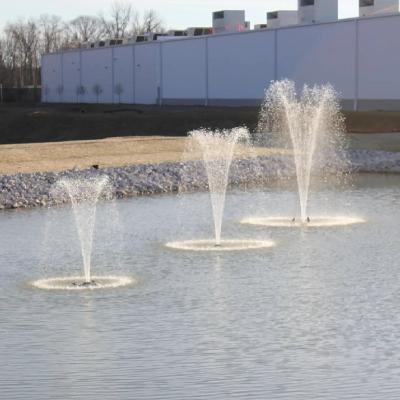 HALF OFF PONDS Floating Fountain – 1.2 HP Pond Aerator, 100' Cord – 10,000 GPH Water Pump – 11 Spray Patterns - Energy-Efficient - Improves Water Quality - For Large Ponds, Lakes & Water Gardens by GreenHaven Gardens