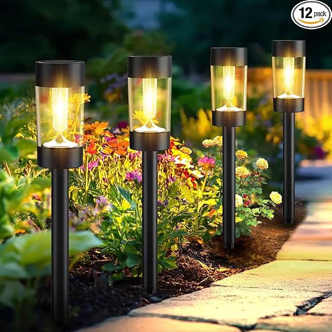 Solar Lights Outdoor, 12 Pack Waterproof Solar Landscape Lighting for Pathway Garden Yard Path Walkway Driveway Lawn Patio Outside Decor, Warm White by GreenHaven Gardens