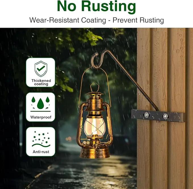 12-Inch 2 Pack Deck Bird Feeder Hanger for Railing, Outdoor Decor Plant Hanger, Swivel Balcony Railing Hook - 22LB Capacity - for Hanging Plants, Bird Feeders, Lanterns, Wind Chimes by GreenHaven Gardens