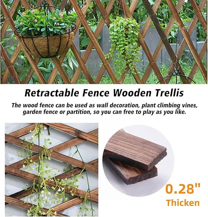 2 PCS Expandable Garden Trellis, 12" x 75" Wooden Lattice Fence Wall Panel Stretchable Decorative Fences Lattice Trellis for Climbing Plants Outdoor Ivy Vine Rose Clematis Garden Patio Room Decor (2) by GreenHaven Gardens
