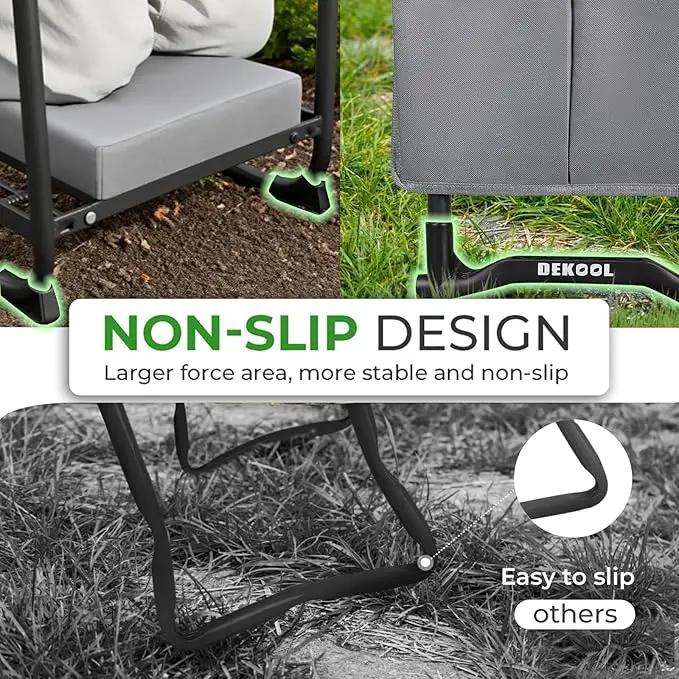 Garden Kneeler and Seat with Upgraded Wide & 3" Thick Kneeling Pad, Heavy Duty Garden Stool with 2 Large Tool Bags, Portable Bench for Planting, Weeding, Gardening Gifts for Women, Men, Seniors by GreenHaven Gardens