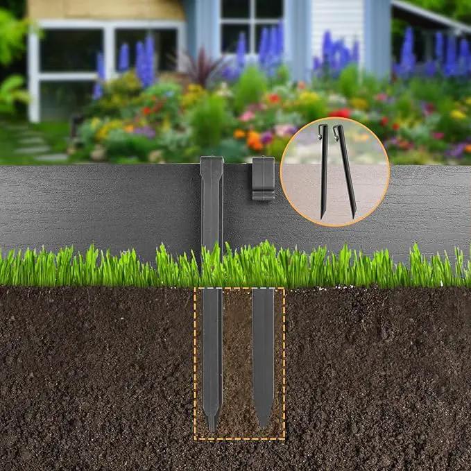 Landscape Edging Kit, Include 4 Inch High 120 Feet Length Terrace Board, 60 Durable Spikes, Edging Pruning Shear, Rubber Mallet Hammer, Black by GreenHaven Gardens