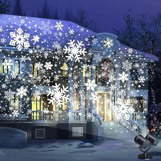 Snowflake Christmas Projector, LED Snow Lamp with Timer for Indoor/Outdoor Decor by GreenHaven Gardens
