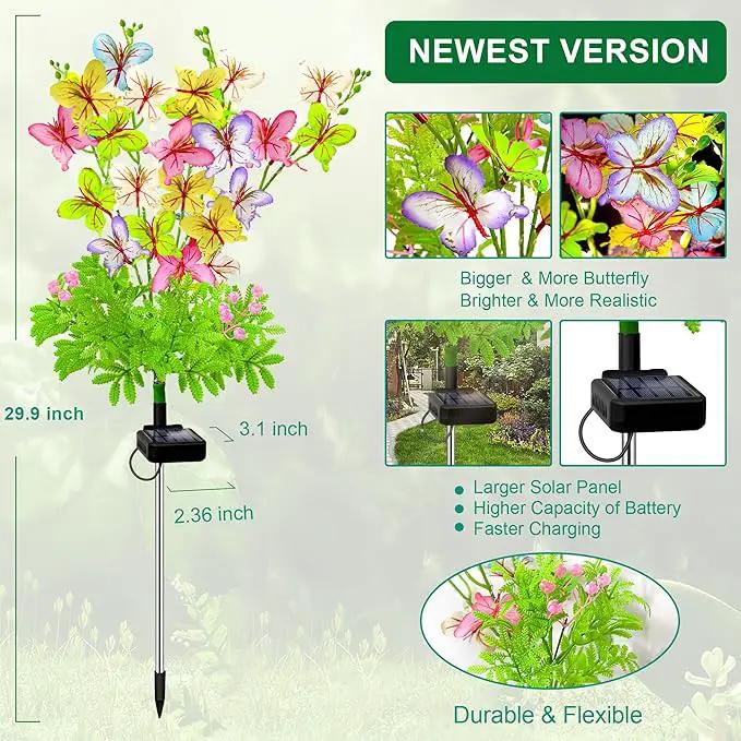Solar Garden Lights Outdoor Waterproof Butterfly Decor,Solar Swaying Butterfly Lights,Solar Decorative Flowers Stakes for Garden Yard Pathway Fairy Outdoor Decor by GreenHaven Gardens