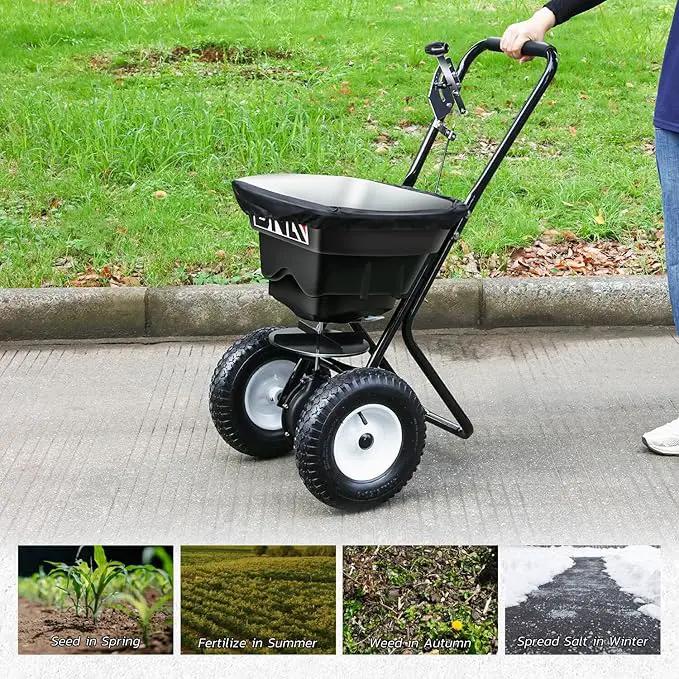 DNA MOTORING 80lb Walk-Behind Broadcast Spreader 36KG/29L Capacity, Garden Seeder with Wheels, for Residential Farm Seeding, TOOLS-00469 by GreenHaven Gardens