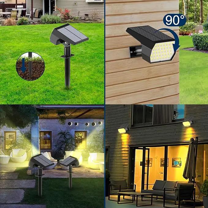 Solar Spot Lights Outdoor, [4 Pack/7 Colors/37 LED] 2-in-1 Solar Landscape Spotlights, IP65 Waterproof Auto On/Off Solar Powered Security Lights for Yard Garden Pathway Walkway by GreenHaven Gardens