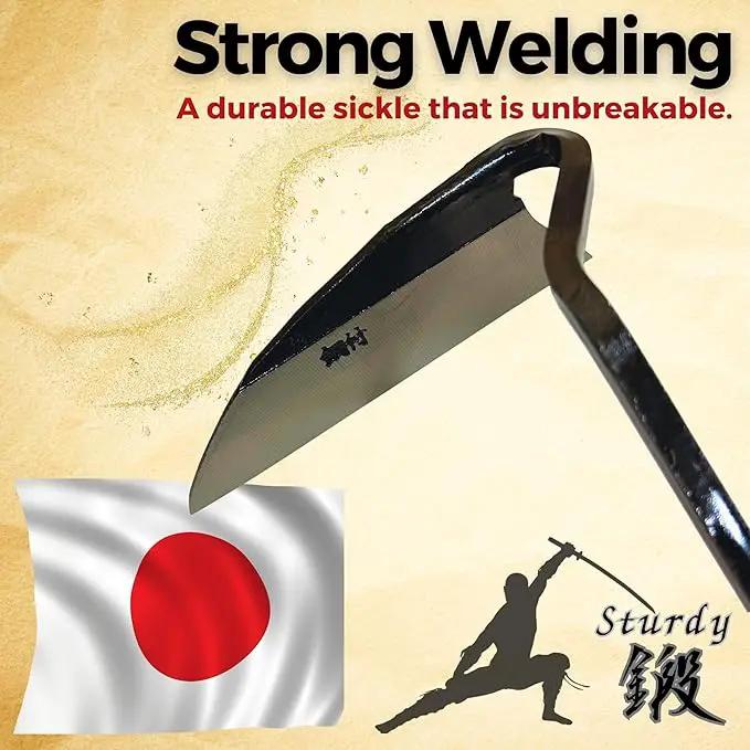 UPB Japan Japanese Hand Hoe Nejiri Gama Weeding Sickle for Weeding Gardening Planting 9.8in (25cm) by GreenHaven Gardens