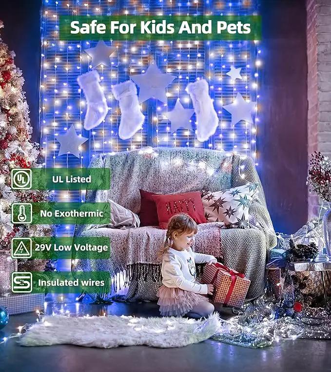 750 LED 246FT Christmas Lights Outdoor, Super Long Waterproof Christmas String Lights with 8 Modes, Christmas Tree Lights with Timer Memory for Fence Garden Xmas Wedding Party Decor Blue & Cool White by GreenHaven Gardens