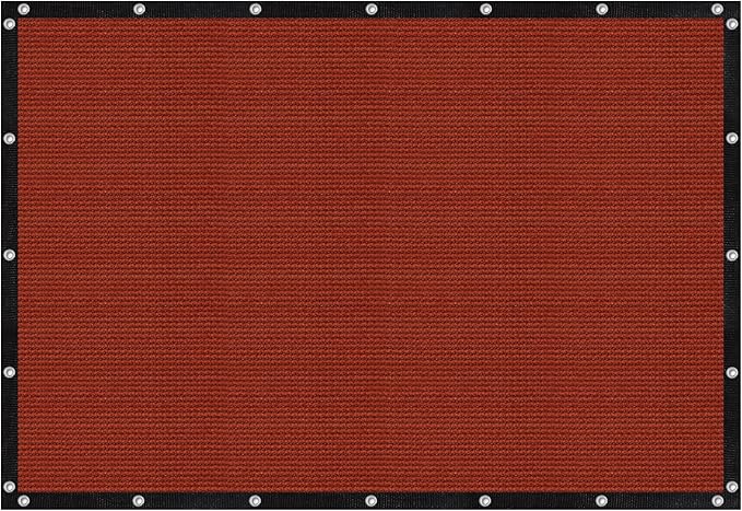 VICLLAX Shade Fabric Sun Shade Cloth with Every 2 FT Grommets for Patio Garden Pergola Cover Canopy 6x24 FT, Rust Red by GreenHaven Gardens