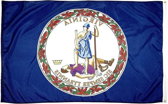 FlagSource Virginia Nylon State Flag, Made in USA, 5x8' by GreenHaven Gardens