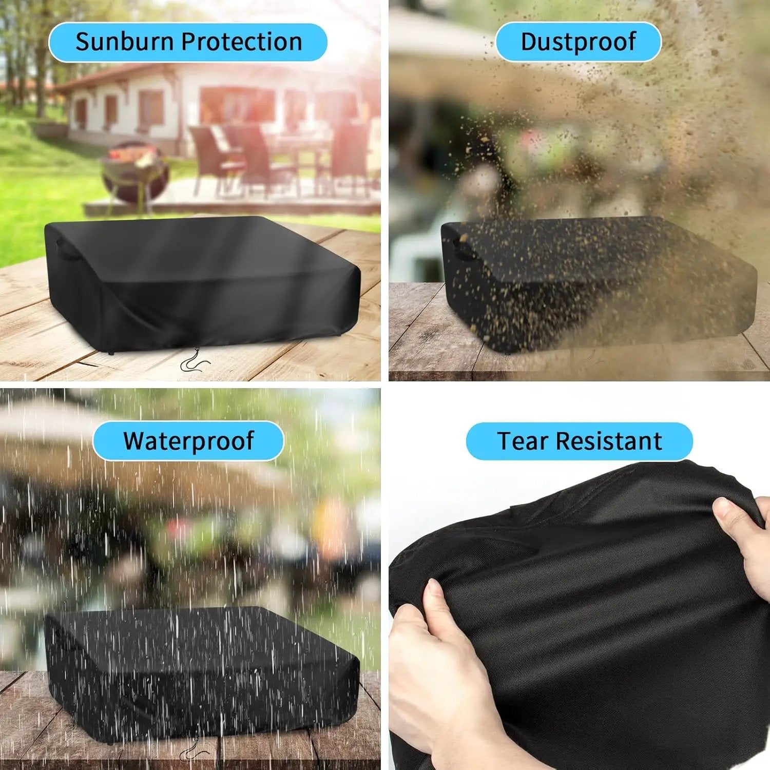 Kingling Grill Cover for Blackstone 1860 2225 On The Go Range Top Combo Griddle, 41 inch Waterproof & Dustproof Outdoor Grill Cover (Cover Only) - Black by GreenHaven Gardens