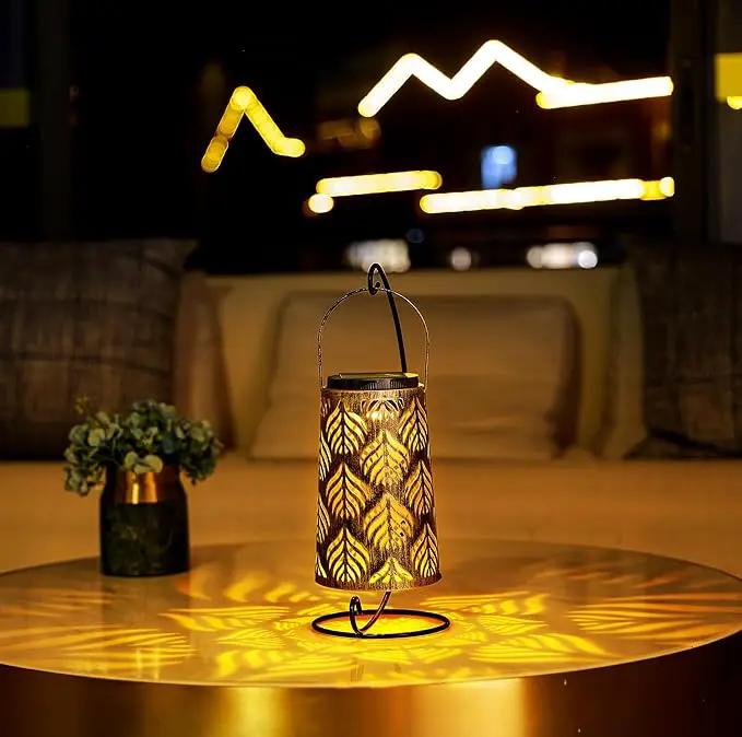 Solar Lantern Outdoor Garden Decor 2 Pack Hanging Solar Lantern Lights, Farmhouse Decor Outdoor Lantern, Waterproof Lantern for Patio, Yard, Table, Pathway Halloween Christmas Day Decor by GreenHaven Gardens