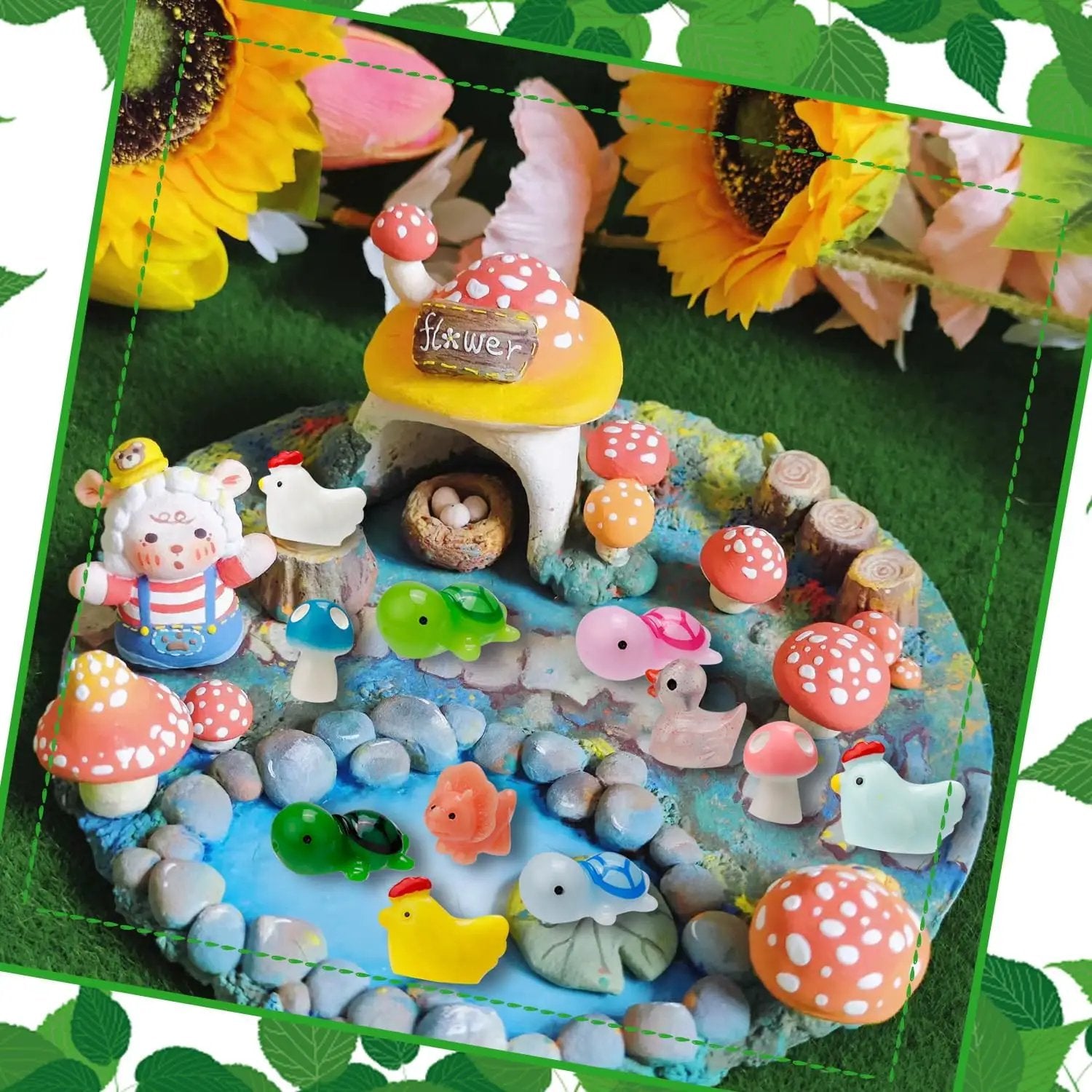 420 Pcs Mini Resin Animals 12 Styles Resin Animals Figurines Bulk for Fairy Garden Miniature Dollhouse Accessories Hide Crafts Decor by GreenHaven Gardens