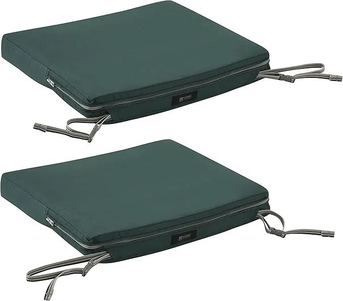 Classic Accessories Ravenna Water-Resistant Patio Chair Seat Cushion, 18 x 18 x 2 Inch, Mallard Green, Patio Furniture Cushions by GreenHaven Gardens