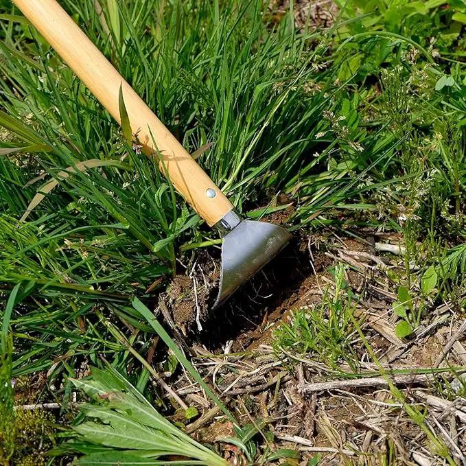 Garden Hoe Long Handle 43" Heavy Duty Japanese Stainless Steel, Made in JAPAN, Draw Hoe Weeding Tool, Stand Up Weeder Hand Tool by GreenHaven Gardens