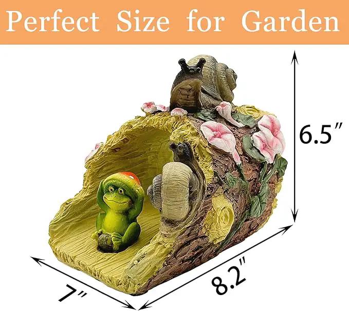 Snails Frog Garden Statue - Decorative 3"x4" Gutter Downspout Splash Block & Rain Diverter | Outdoor Decor Sculpture, Eco-Friendly Resin, Weather-Resistant, Easy Install by GreenHaven Gardens