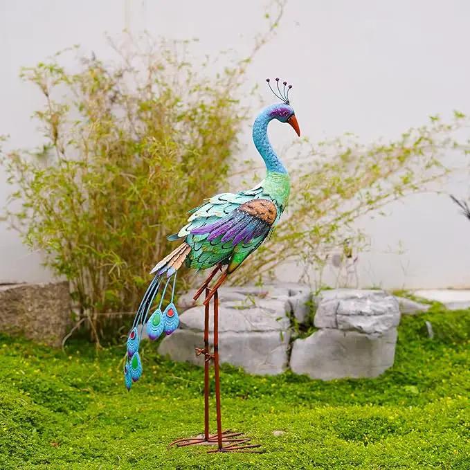 Nacome Metal Peacock Statues for Garden Decor: Outdoor Sculptures Clearance Lawn Ornaments for Patio Balcony Front Backyard - Unique Gifts for Grandma Mom by GreenHaven Gardens